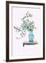 Yamanashi & Takejimayuri (Wild Pear And Lily) In a Blue And White Porcelain Vase-Josiah Conder-Framed Art Print