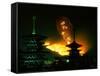 Yamayaki (Fire Festival) and Yakushiji Pagoda-null-Framed Stretched Canvas