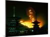 Yamayaki (Fire Festival) and Yakushiji Pagoda-null-Mounted Photographic Print