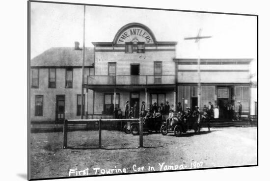 Yampa, Colorado - First Touring Car in Town, Antlers Hotel-Lantern Press-Mounted Art Print