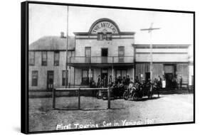 Yampa, Colorado - First Touring Car in Town, Antlers Hotel-Lantern Press-Framed Stretched Canvas