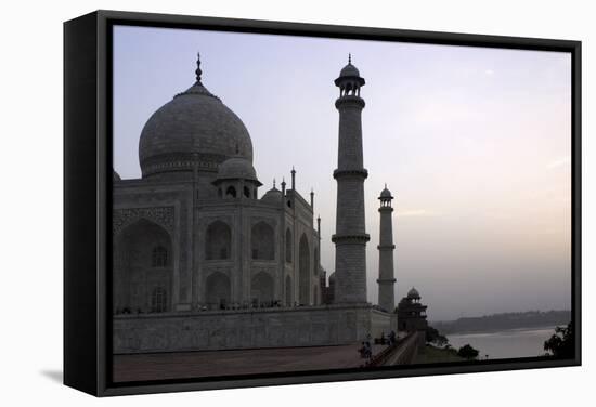 Yamuna River and Taj Mahal, UNESCO World Heritage Site, Agra, Uttar Pradesh, India, Asia-Balan Madhavan-Framed Stretched Canvas