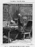 Benjamin Franklin American Statesman Scientist and Philosopher in His Physics Lab at Philadelphia-Yan D'argent-Stretched Canvas