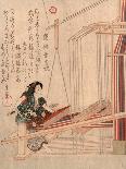 Woman Weaving, Early 19th Century-Yanagawa Shigenobu-Giclee Print