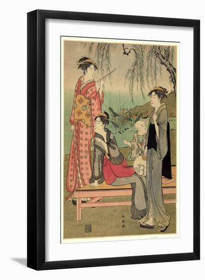 Yanagi No Niwa-Katsukawa Shuncho-Framed Giclee Print