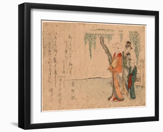 Yanagi No Sita No Bijin-Kubo Shunman-Framed Giclee Print