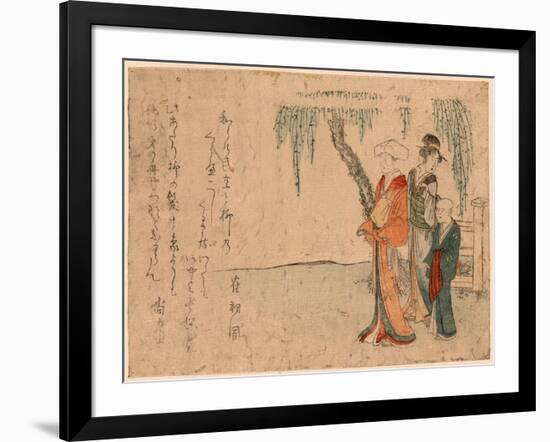 Yanagi No Sita No Bijin-Kubo Shunman-Framed Giclee Print