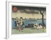 Yanagibashi Bridge at Ryogoku, 1830-1844-Utagawa Kuniyoshi-Framed Giclee Print