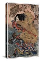 Yang Lin, Hero of the Suikoden' (Water Margi), 19th Century-Utagawa Kuniyoshi-Stretched Canvas