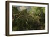 Yangchuanosaurus Spies on a Group of Mamenchisaurus-null-Framed Art Print