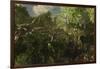 Yangchuanosaurus Spies on a Group of Mamenchisaurus-null-Framed Art Print