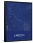 Yangon, Myanmar Blue Map-null-Framed Poster