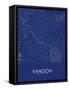 Yangon, Myanmar Blue Map-null-Framed Stretched Canvas