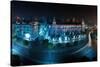 Yangon Myanmar, Night Cityscape Panorama with Sule Pagoda-SergWSQ-Stretched Canvas