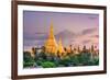 Yangon, Myanmar View of Shwedagon Pagoda at Dusk-SeanPavonePhoto-Framed Photographic Print