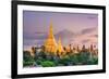 Yangon, Myanmar View of Shwedagon Pagoda at Dusk-SeanPavonePhoto-Framed Photographic Print