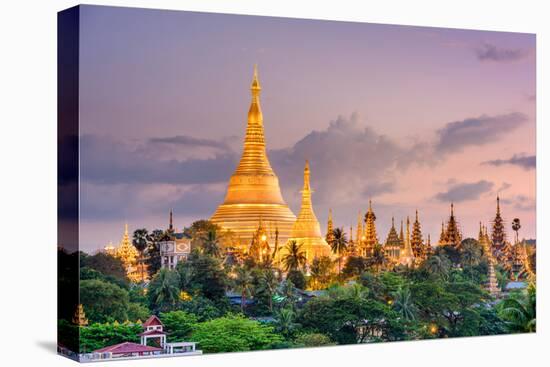 Yangon, Myanmar View of Shwedagon Pagoda at Dusk-SeanPavonePhoto-Stretched Canvas