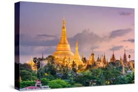 Yangon, Myanmar View of Shwedagon Pagoda at Dusk-SeanPavonePhoto-Stretched Canvas