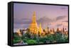 Yangon, Myanmar View of Shwedagon Pagoda at Dusk-SeanPavonePhoto-Framed Stretched Canvas