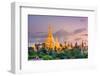 Yangon, Myanmar View of Shwedagon Pagoda at Dusk-SeanPavonePhoto-Framed Photographic Print