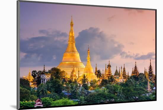 Yangon, Myanmar View of Shwedagon Pagoda at Dusk.-SeanPavonePhoto-Mounted Photographic Print