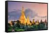 Yangon, Myanmar View of Shwedagon Pagoda at Dusk.-SeanPavonePhoto-Framed Stretched Canvas