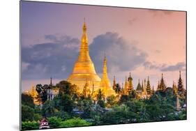 Yangon, Myanmar View of Shwedagon Pagoda at Dusk.-SeanPavonePhoto-Mounted Photographic Print