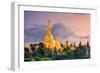 Yangon, Myanmar View of Shwedagon Pagoda at Dusk.-SeanPavonePhoto-Framed Photographic Print