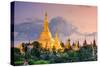 Yangon, Myanmar View of Shwedagon Pagoda at Dusk-Sean Pavone-Stretched Canvas