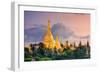 Yangon, Myanmar View of Shwedagon Pagoda at Dusk-Sean Pavone-Framed Photographic Print