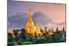 Yangon, Myanmar View of Shwedagon Pagoda at Dusk-Sean Pavone-Mounted Photographic Print