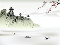 Chinese Traditional Painting of Water House-yangzai-Photographic Print