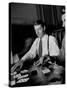 Yankee Baseball Star Joe Dimaggio Playing Casino with Other Players on Train-Carl Mydans-Stretched Canvas