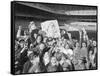 Yankee Fans Waving Pennants-Art Abfier-Framed Stretched Canvas