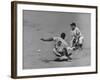 Yankee Phil Rizzuto Waiting to Catch the Ball During the American League Pennant Race-Grey Villet-Framed Premium Photographic Print