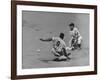 Yankee Phil Rizzuto Waiting to Catch the Ball During the American League Pennant Race-Grey Villet-Framed Premium Photographic Print
