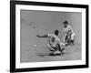 Yankee Phil Rizzuto Waiting to Catch the Ball During the American League Pennant Race-Grey Villet-Framed Premium Photographic Print