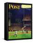 "Yankee Stadium," Saturday Evening Post Cover, April 19, 1947-John Falter-Framed Stretched Canvas