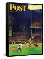 "Yankee Stadium," Saturday Evening Post Cover, April 19, 1947-John Falter-Framed Stretched Canvas