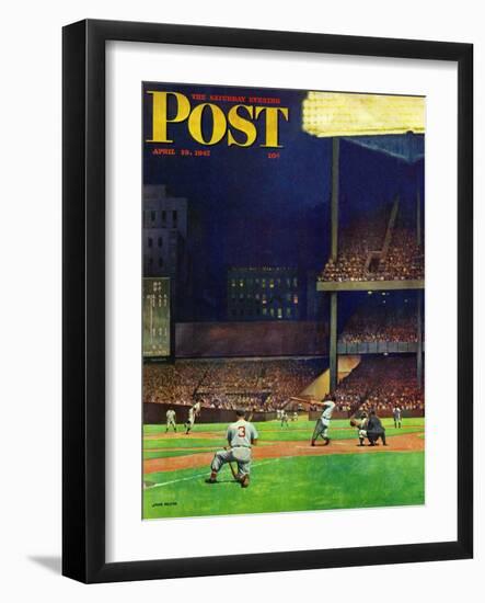 "Yankee Stadium," Saturday Evening Post Cover, April 19, 1947-John Falter-Framed Premium Giclee Print