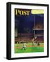 "Yankee Stadium," Saturday Evening Post Cover, April 19, 1947-John Falter-Framed Premium Giclee Print