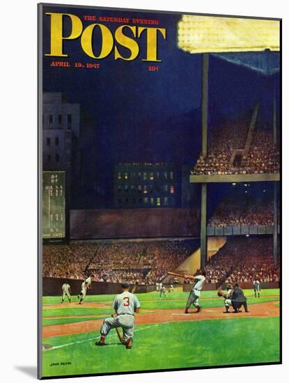 "Yankee Stadium," Saturday Evening Post Cover, April 19, 1947-John Falter-Mounted Premium Giclee Print