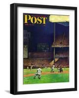 "Yankee Stadium," Saturday Evening Post Cover, April 19, 1947-John Falter-Framed Giclee Print