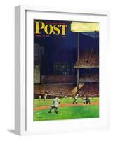 "Yankee Stadium," Saturday Evening Post Cover, April 19, 1947-John Falter-Framed Giclee Print