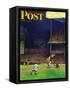 "Yankee Stadium," Saturday Evening Post Cover, April 19, 1947-John Falter-Framed Stretched Canvas