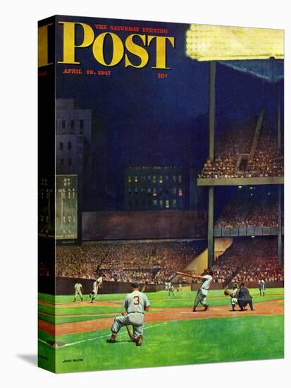 "Yankee Stadium," Saturday Evening Post Cover, April 19, 1947-John Falter-Stretched Canvas