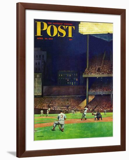 "Yankee Stadium," Saturday Evening Post Cover, April 19, 1947-John Falter-Framed Giclee Print