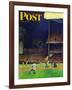 "Yankee Stadium," Saturday Evening Post Cover, April 19, 1947-John Falter-Framed Giclee Print