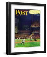 "Yankee Stadium," Saturday Evening Post Cover, April 19, 1947-John Falter-Framed Giclee Print