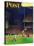 "Yankee Stadium," Saturday Evening Post Cover, April 19, 1947-John Falter-Stretched Canvas